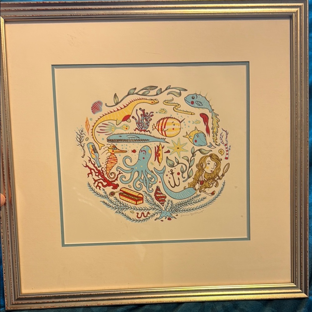 Framed Ocean-Themed Artwork